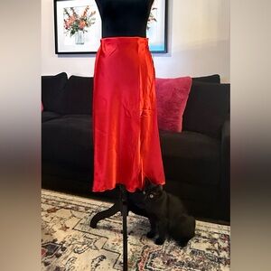 Express Vibrant Red Maxi Skirt